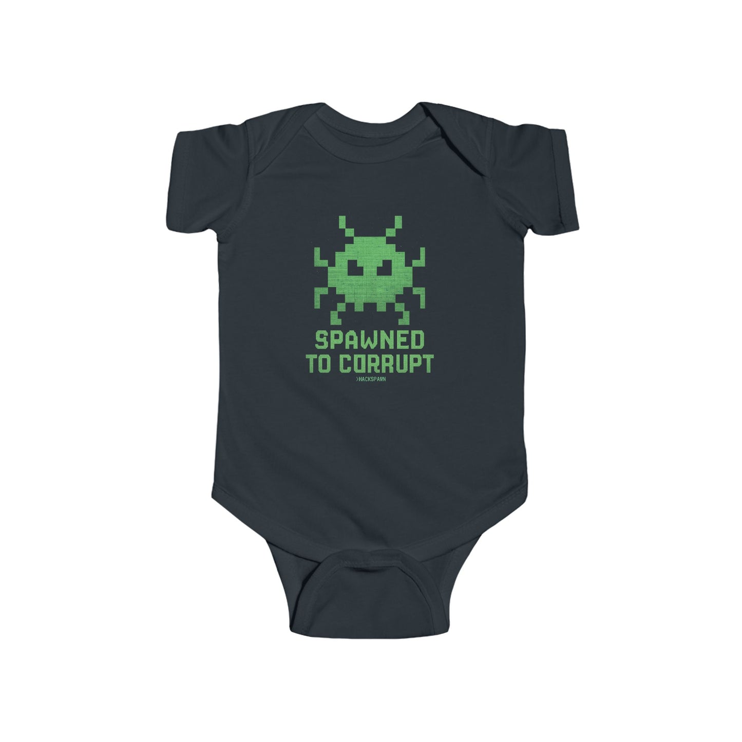 Spawned to Corrupt – Hackspawn Baby Onesie for Tiny Glitchlings & Future Operatives