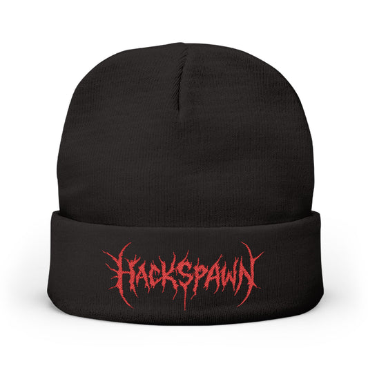 Hackspawn Embroidered Death Metal Beanie – Death Metal Font for Tech Rebels & Darkwave Heads