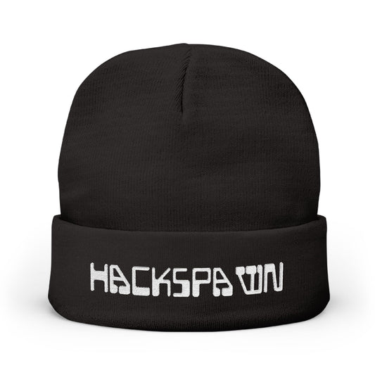 Hackspawn Black Hat – Retro Hacker Cap with 70s Sci-Fi Font